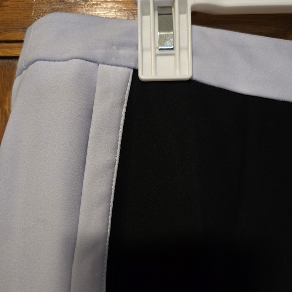 1. STATE Light Blue & Black Mini Skirt Silver Hardware Open Zipper Size Large - Picture 6 of 16